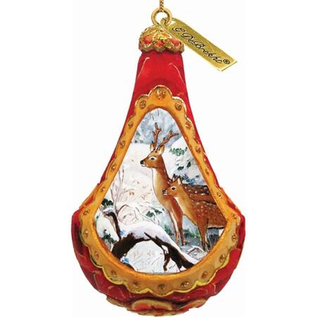 GLORIOUSGIFTS General Holiday Little Deers Ornament 2.5 in. GL72506